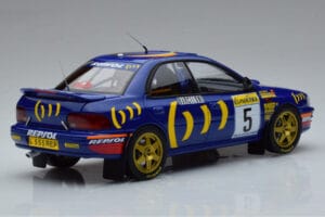 Subaru Impreza #5 C. Sainz / L. Moya 2nd Place Rally Monte Carlo 1995 Kyosho 1:18 08962B Metal - imaginea 3 din 9