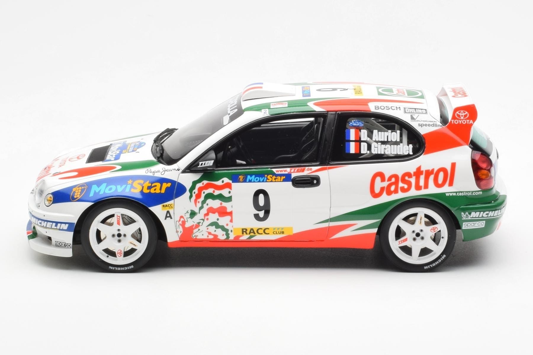 Toyota Corolla WRC #9 D. Auriol / D. Giraudet Rally Catalunya 1998 Otto 1:18 OT1102 Rășină - imaginea 3 din 6