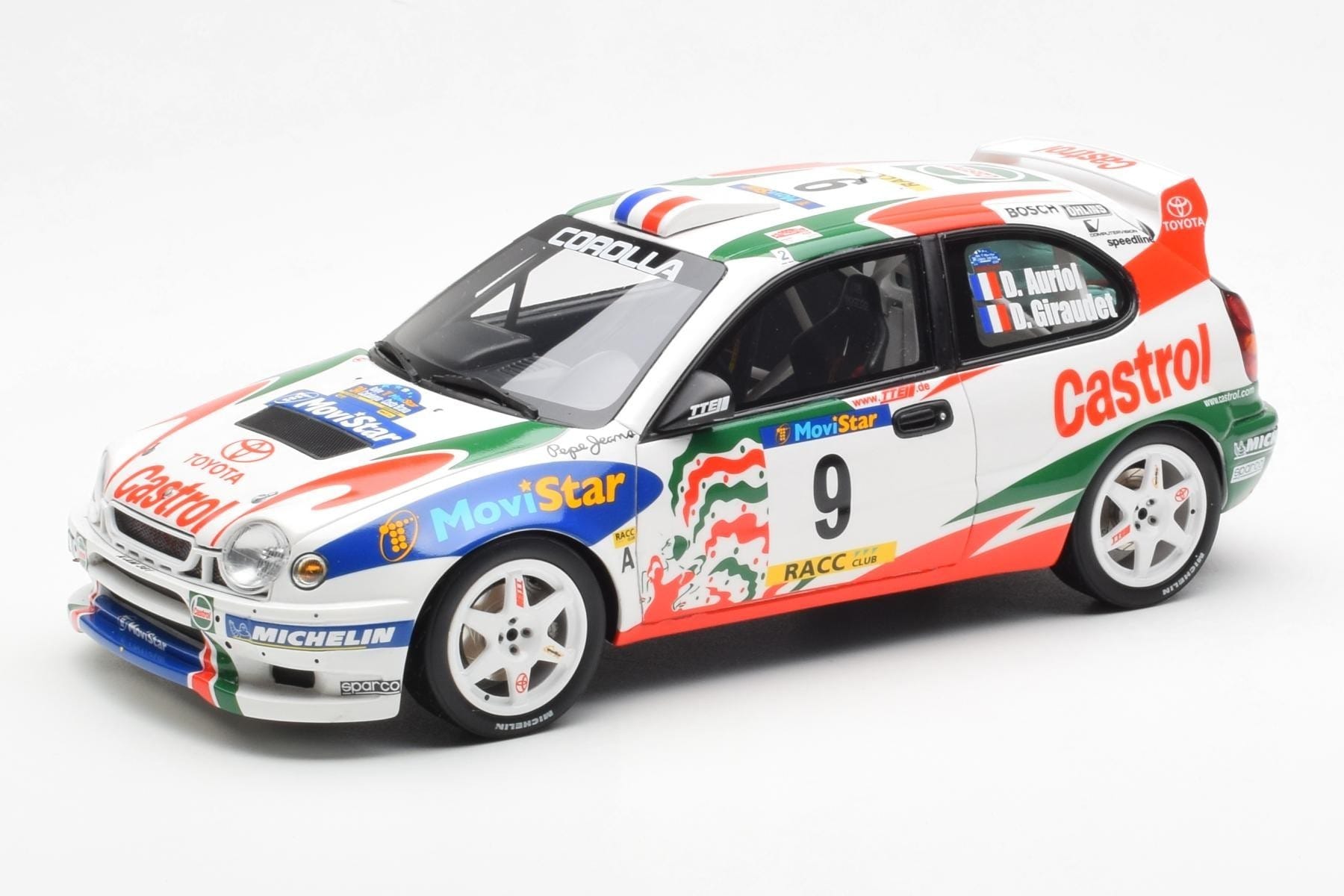 Toyota Corolla WRC #9 D. Auriol / D. Giraudet Rally Catalunya 1998 Otto 1:18 OT1102 Rășină