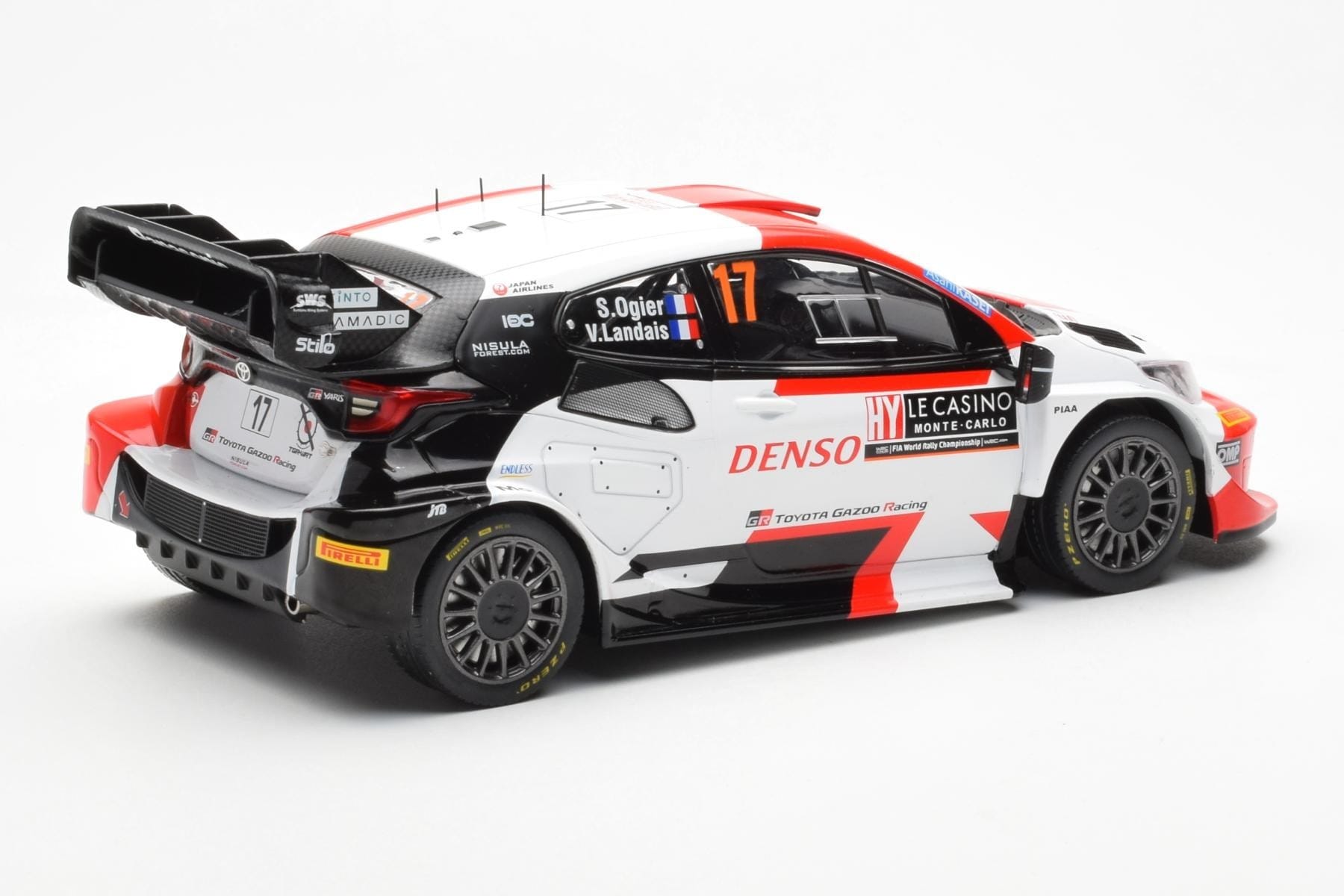 Toyota GR Yaris Rally1 #17 S. Ogier / B. Veillas Rally Monte Carlo 2023 IXO 1:18 18RMC152A Metal - imaginea 2 din 6