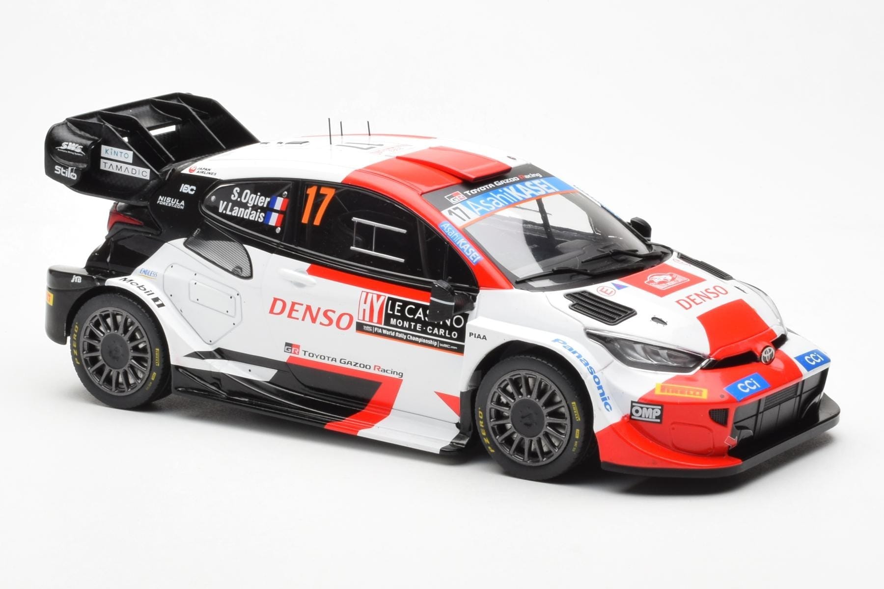 Toyota GR Yaris Rally1 #17 S. Ogier / B. Veillas Rally Monte Carlo 2023 IXO 1:18 18RMC152A Metal - imaginea 4 din 6