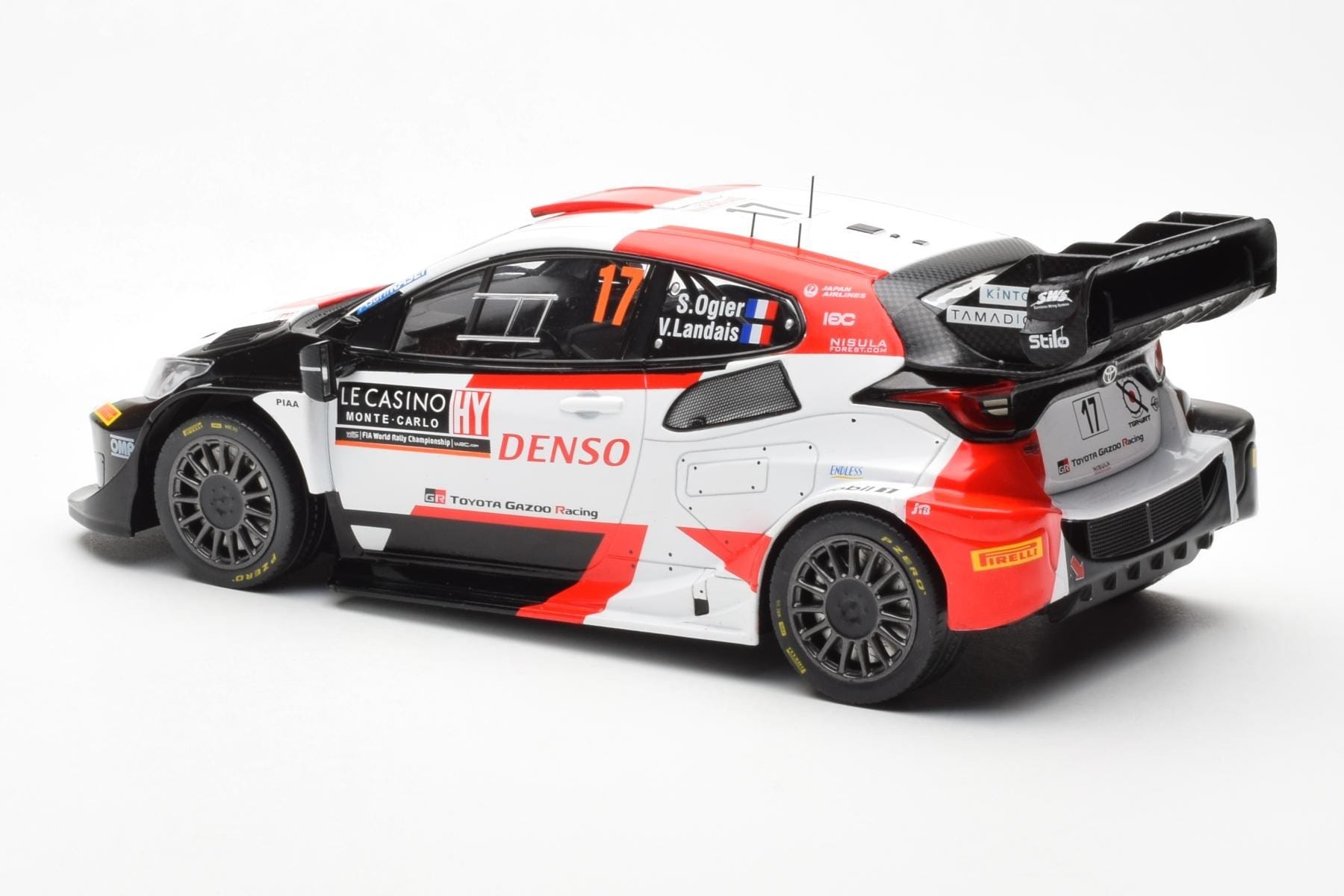 Toyota GR Yaris Rally1 #17 S. Ogier / B. Veillas Rally Monte Carlo 2023 IXO 1:18 18RMC152A Metal - imaginea 5 din 6