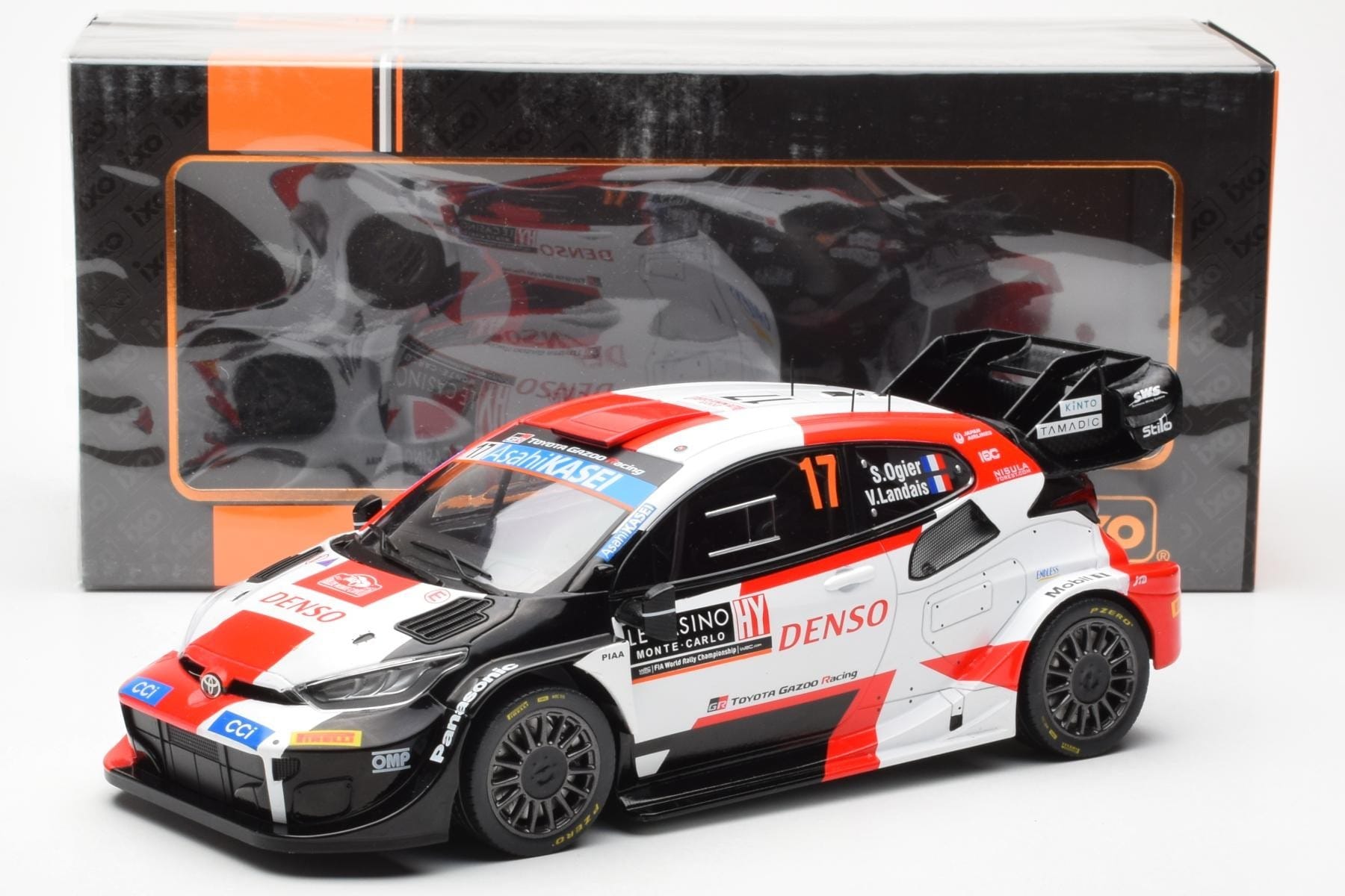 Toyota GR Yaris Rally1 #17 S. Ogier / B. Veillas Rally Monte Carlo 2023 IXO 1:18 18RMC152A Metal - imaginea 6 din 6