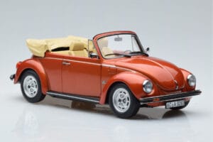 Volkswagen Beetle 1303 Cabriolet Portocaliu Norev 1:18 188526 Metal - imaginea 4 din 6