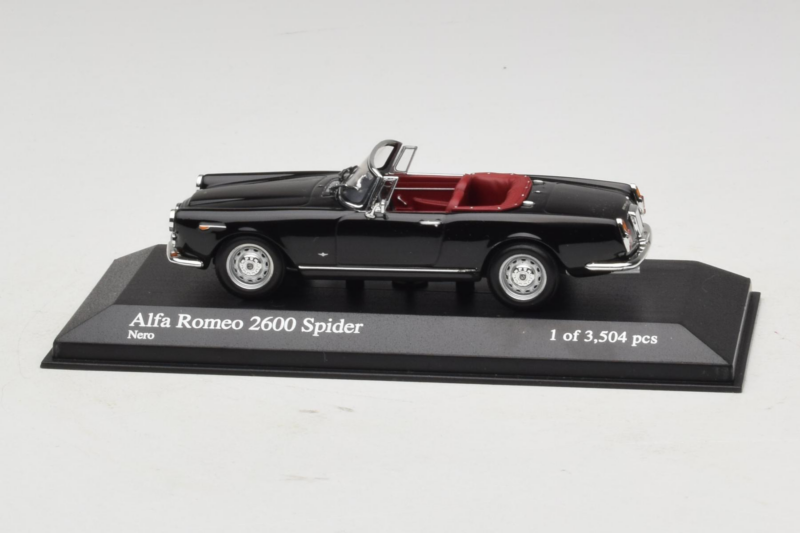 Alfa Romeo 2600 Spider Negru Minichamps 1:43 400120630 Metal