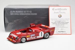 Alfa Romeo 33TT 12 #1 A. Merzario / J. Laffite 1000km Nurburgring Winner 1975 AUTOart 1:18 87505 Metal - imaginea 8 din 8