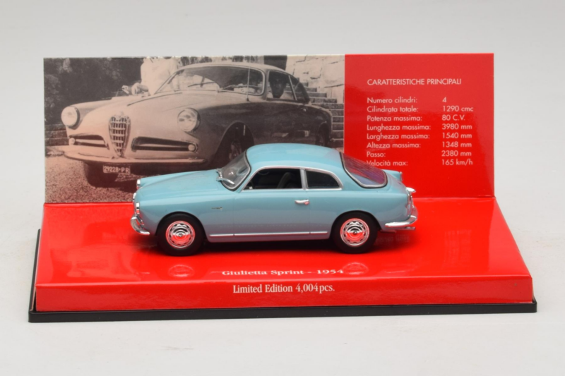 Alfa Romeo Giulietta Sprint Albastru Deschis Minichamps 1:43 403120403 Metal