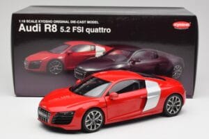 Audi R8 V10 Brilliant Roșu Kyosho 1:18 09216RR Metal - imaginea 8 din 8