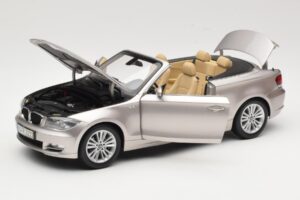 BMW 1 Series E88 Cabriolet Mineral Silver Metallic Kyosho 1:18 80430427020 Metal - imaginea 2 din 8