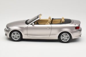 BMW 1 Series E88 Cabriolet Mineral Silver Metallic Kyosho 1:18 80430427020 Metal - imaginea 4 din 8