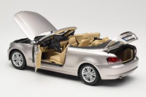 BMW 1 Series E88 Cabriolet Mineral Silver Metallic Kyosho 1:18 80430427020 Metal - imaginea 5 din 8