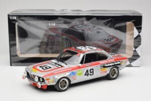 BMW 2800 CS E9 #49 Team Schnitzer G. Herzog / H. Heyer 24 Hours of Spa 1972 Minichamps 1:18 155722749 Metal - imaginea 6 din 6