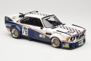 BMW 3.0 CSL E9 Garage Du Bac #76 P. Depnic / H. Coulon 24 Hours of Le Mans 1977 Minichamps 1:18 155772576 Metal - imaginea 4 din 6