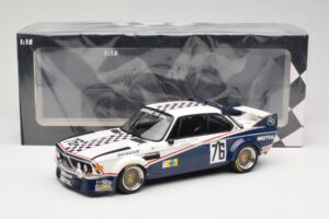 BMW 3.0 CSL E9 Garage Du Bac #76 P. Depnic / H. Coulon 24 Hours of Le Mans 1977 Minichamps 1:18 155772576 Metal - imaginea 6 din 6