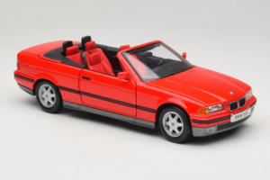 BMW 325i E36 Cabriolet Roșu Maisto 1:18 50229 Metal - imaginea 6 din 8