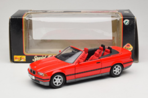 BMW 325i E36 Cabriolet Roșu Maisto 1:18 50229 Metal - imaginea 8 din 8