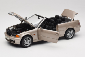 BMW 328i E46 Cabriolet Sand Beige Metallic Kyosho 1:18 80430009756 Metal - imaginea 2 din 9