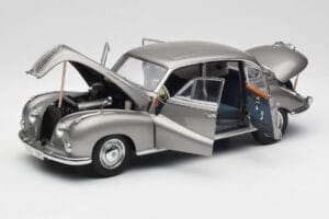 BMW 502 2.6 Luxus Silver Beige Metallic AUTOart 1:18 70591 Metal - imaginea 2 din 8