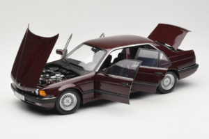 BMW 730i E32 Red Metallic Minichamps 1:18 100023001 Metal - imaginea 2 din 8
