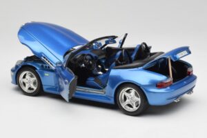 BMW Z3 E36 M Roadster Estoril Blue Bburago 1:18 3349-M1 Metal - imaginea 5 din 8