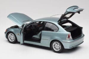 BMW 325Ti E46 Compact Albastru Deschis Metalizat Kyosho 1:18 80430024439 Metal - imaginea 5 din 8