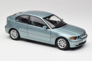 BMW 325Ti E46 Compact Albastru Deschis Metalizat Kyosho 1:18 80430024439 Metal - imaginea 6 din 8