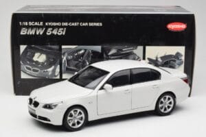 BMW E60 545i Alpine Alb Kyosho 1:18 08591W Metal - imaginea 8 din 8