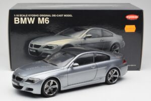 BMW M6 E63 Silver Gri Kyosho 1:18 08703GR Metal - imaginea 8 din 8