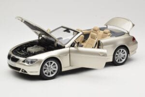 BMW 6 Series E64 Cabriolet Mineral Silver Metallic Kyosho 1:18 80430153437 Metal - imaginea 2 din 9