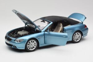 BMW 6 E64 Cabriolet Albastru Deschis Kyosho 1:18 80430153440 Metal - imaginea 2 din 8