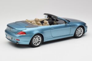 BMW 6 E64 Cabriolet Albastru Deschis Kyosho 1:18 80430153440 Metal - imaginea 3 din 8