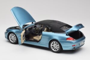 BMW 6 E64 Cabriolet Albastru Deschis Kyosho 1:18 80430153440 Metal - imaginea 5 din 8