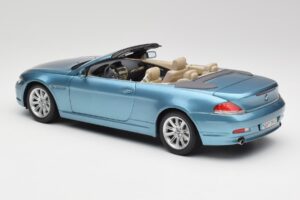 BMW 6 E64 Cabriolet Albastru Deschis Kyosho 1:18 80430153440 Metal - imaginea 7 din 8