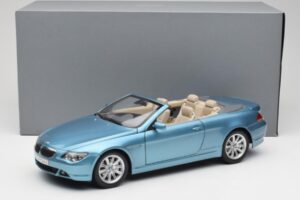 BMW 6 E64 Cabriolet Albastru Deschis Kyosho 1:18 80430153440 Metal - imaginea 8 din 8
