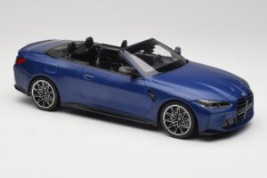 BMW M4 G82 Cabriolet Frozen Portimao Blue Minichamps 1:18 155021030 Metal - imaginea 4 din 6
