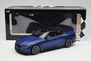 BMW M4 G82 Cabriolet Frozen Portimao Blue Minichamps 1:18 155021030 Metal - imaginea 6 din 6