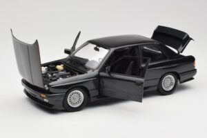 BMW M3 E30 Black Metallic Minichamps 1:18 180020306 Metal - imaginea 2 din 8