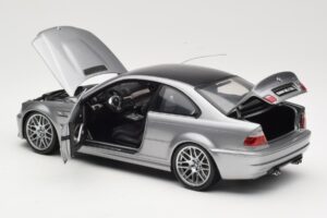 BMW M3 E46 CSL Argintiu Kyosho 1:18 08506S Metal - imaginea 5 din 8