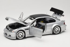 BMW M3 E46 GTR Street Argintiu With Carbon Roof Minichamps 1:18 100012102 Metal - imaginea 2 din 8