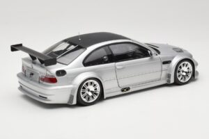BMW M3 E46 GTR Street Argintiu With Carbon Roof Minichamps 1:18 100012102 Metal - imaginea 3 din 8