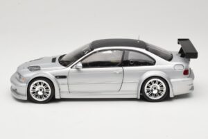 BMW M3 E46 GTR Street Argintiu With Carbon Roof Minichamps 1:18 100012102 Metal - imaginea 4 din 8