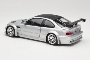 BMW M3 E46 GTR Street Argintiu With Carbon Roof Minichamps 1:18 100012102 Metal - imaginea 7 din 8