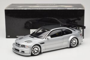 BMW M3 E46 GTR Street Argintiu With Carbon Roof Minichamps 1:18 100012102 Metal - imaginea 8 din 8