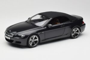 BMW M6 E64 Cabriolet Sapphire Black Kyosho 1:18 80430417424 Metal - imaginea 3 din 9