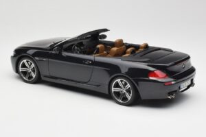 BMW M6 E64 Cabriolet Sapphire Black Kyosho 1:18 80430417424 Metal - imaginea 8 din 9