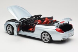 BMW M6 F12 Cabriolet Silverstone Silver Paragon 1:18 8043225656 Metal - imaginea 5 din 8