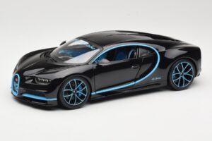 Bugatti Chiron Negru & Albastru Bburago 1:18 18-11040BK Metal