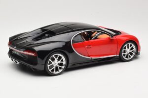 Bugatti Chiron Negru & Roșu Bburago 1:18 18-11040 Metal - imaginea 3 din 8