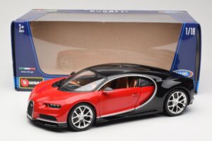 Bugatti Chiron Negru & Roșu Bburago 1:18 18-11040 Metal - imaginea 8 din 8