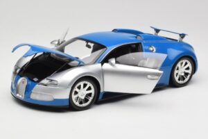 Bugatti Veyron Edition Centenaire Chrome Blue Minichamps 1:18 100110850 Metal - imaginea 2 din 8